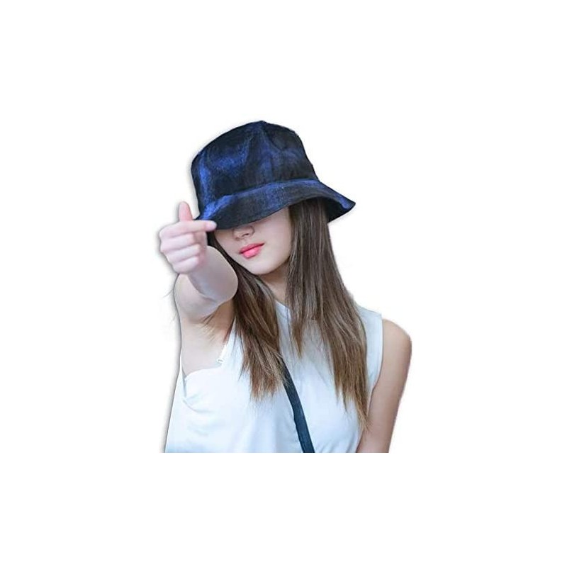 Bucket Hats Fashion Bucket Hats for Women - Sombrero para Mujer- Estilo Vintage - Blue - C818WC73Z5N $17.35