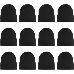 Skullies & Beanies 3M Thinsulate Women Men Knitted Thermal Winter Cap Casual Beanies-Wholesale Lot 12 Packs - Black - C1187C5...
