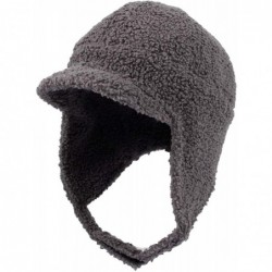Baseball Caps Visor Ear Flap Hat Winter Fleece Warm Trapper Cap SLT1249 - Grey - CJ1935Q80MH $53.38