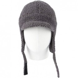 Baseball Caps Visor Ear Flap Hat Winter Fleece Warm Trapper Cap SLT1249 - Grey - CJ1935Q80MH $30.25