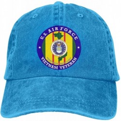 Baseball Caps U.S. Air Force Vietnam Veteran Vintage Adjustable Denim Hat Baseball Caps for Man and Woman - Blue - CC18UREW39...