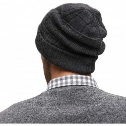 Skullies & Beanies Fleece Lined Beanie Hat Mens Winter Solid Color Warm Knit Ski Skull Cap - Grey (Model-u04) - CX18HSXT37M $...