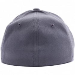 Baseball Caps Embroidered. 6477 Flexfit Baseball Cap. - Grey - CJ1805Q00KI $29.50