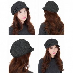Newsboy Caps Womens Newsboy Cabbie Hat Vintage Wool Beret Cap - Black-grey - C4185YOG0IZ $31.14
