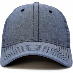 Baseball Caps Premium Baseball Cap Structured Dad Hat Low Crown Chambray - Navy Blue - CY12NERNC7O $17.34