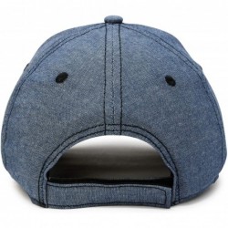 Baseball Caps Premium Baseball Cap Structured Dad Hat Low Crown Chambray - Navy Blue - CY12NERNC7O $12.18