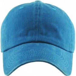 Skullies & Beanies Classic Washed Pigment Cotton Dad Hat Adjustable Unconstructed Plain Cap - 6- Indigo Blue - CU18GKOHAM2 $1...