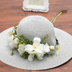 Headbands Adjustable Flower Crown Headband - Women Girl Festival Wedding Party Flower Wreath Headband - Cream White - C718R3S...