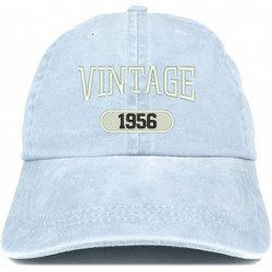 Baseball Caps Vintage 1956 Embroidered 64th Birthday Soft Crown Washed Cotton Cap - Light Blue - C4180WWCU8D $33.05
