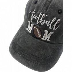 Baseball Caps Baseball Mom Ponytail Baseball Cap Messy Bun Vintage Washed Distressed Twill Plain Hat for Women - Football Mom...