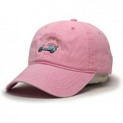 Baseball Caps Vintage Washed Dyed Cotton Twill Low Profile Adjustable Baseball Cap - Pink Scooter - C5186Z9N3Q2 $19.38