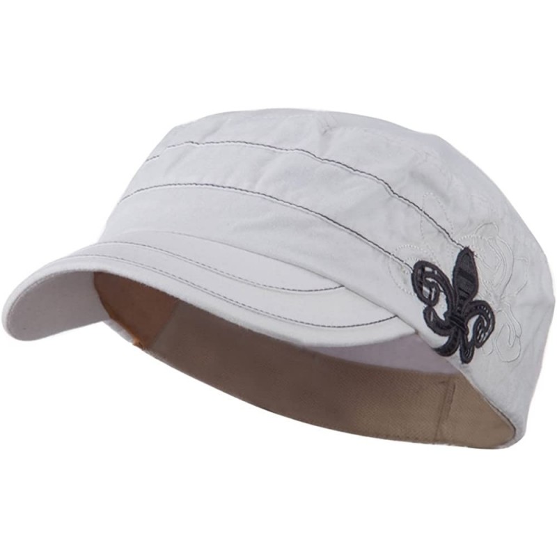 Baseball Caps Checkered Flower Army Cap - White OSFM - White - CT11E8U4F97 $19.52