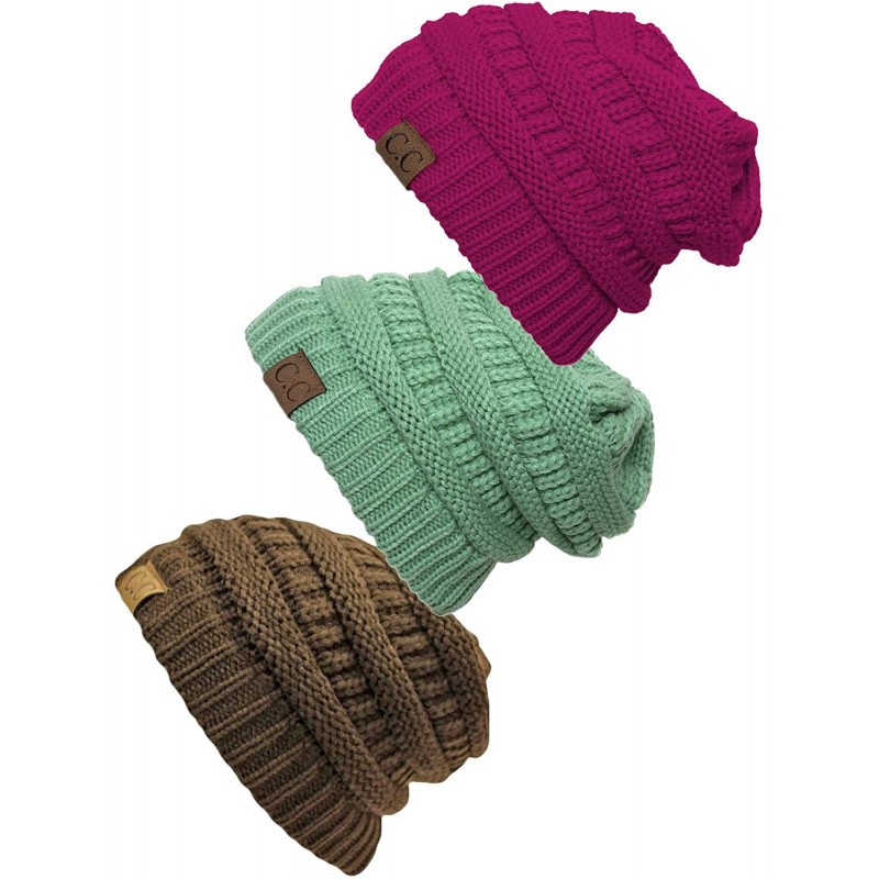 Skullies & Beanies Women's 3-Pack Knit Beanie Cap Hat - C818LRL044G $34.02