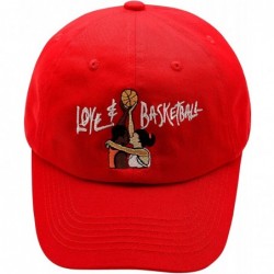 Baseball Caps Love and Basketball Dad Hat Cotton Baseball Cap Adjustable Baseball Caps Unisex - Red - C3187O2DL6Y $21.19