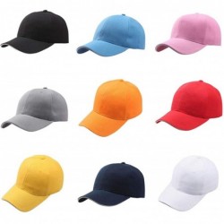 Baseball Caps Unisex Women Men Classic Adjustable Baseball Cap Washed Snapback Hip-Hop Plain Dad Hat Sunhat - Blue - C118O77K...
