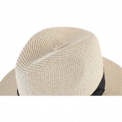 Sun Hats Womens UPF50 Foldable Summer Straw Hat Wide Brim Fedora Sun Beach hat - A Khaki Hat+black Balaclava - C118U2HGAI6 $3...