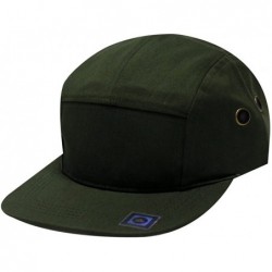 Baseball Caps 5 Panel Cotton with Leather Strap - Olive - CQ119KGP859 $28.05