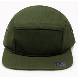 Baseball Caps 5 Panel Cotton with Leather Strap - Olive - CQ119KGP859 $17.77