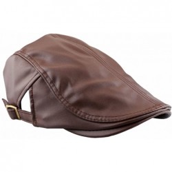 Newsboy Caps Flat Caps for Men- Beret Leather Hat Cabbie Gatsby Newsboy Cap Ivy Irish Hats - 3-coffee - C6189I7G93T $18.17