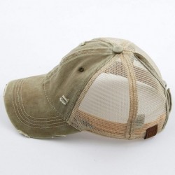 Baseball Caps Exclusives Hatsandscarf Distressed Adjustable - Olive/Beige - C818N8MNER6 $18.05
