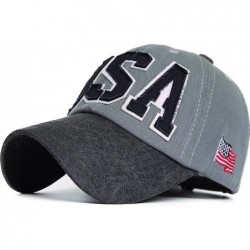 Baseball Caps Unisex Vintage Trendy Baseball Cap Trucker Hat Hip Hop American USA Star FLAG - Grey - C41227FYBR5 $19.19
