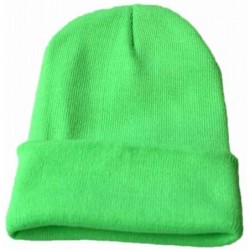 Skullies & Beanies Unisex Slouchy Knitting Beanie Hip Hop Cap Warm Winter Ski Hat - Green - CM18ATYI92I $20.71