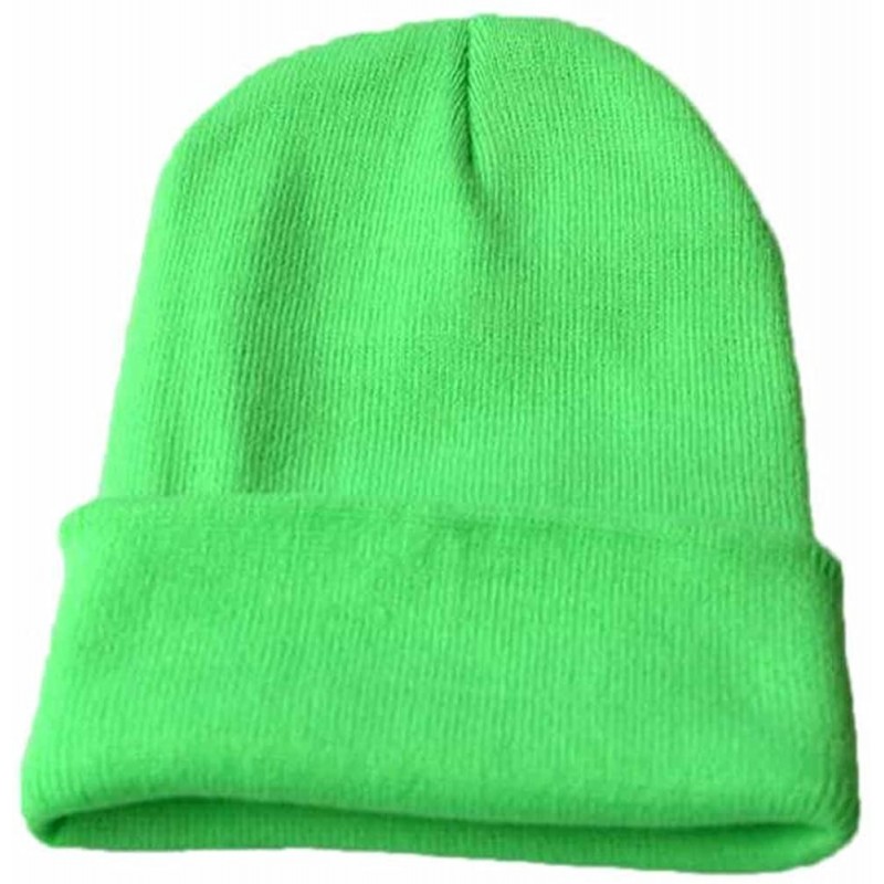 Skullies & Beanies Unisex Slouchy Knitting Beanie Hip Hop Cap Warm Winter Ski Hat - Green - CM18ATYI92I $12.33