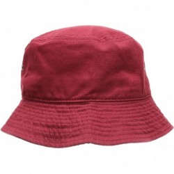 Bucket Hats Summer 100% Cotton Stone Washed Packable Outdoor Activities Fishing Bucket Hat. - Burgundy - CS195U5NSUM $20.89
