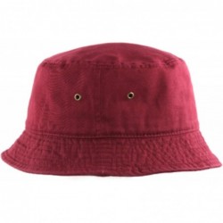 Bucket Hats Summer 100% Cotton Stone Washed Packable Outdoor Activities Fishing Bucket Hat. - Burgundy - CS195U5NSUM $15.67
