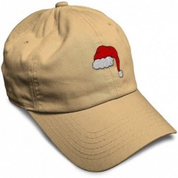 Baseball Caps Custom Soft Baseball Cap Santa Hat Embroidery Dad Hats for Men & Women - Khaki - CV18SMNQAUH $21.78