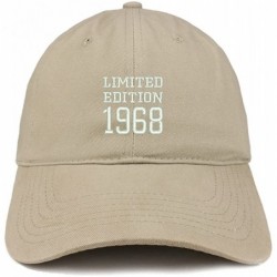 Baseball Caps Limited Edition 1968 Embroidered Birthday Gift Brushed Cotton Cap - Khaki - CK18CO5W4G3 $35.80