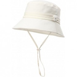 Bucket Hats Packable Sun Bucket Hats for Women with String Beach SPF Protection Bonnie Gardening 55-59cm - Beige_89024 - CO18...