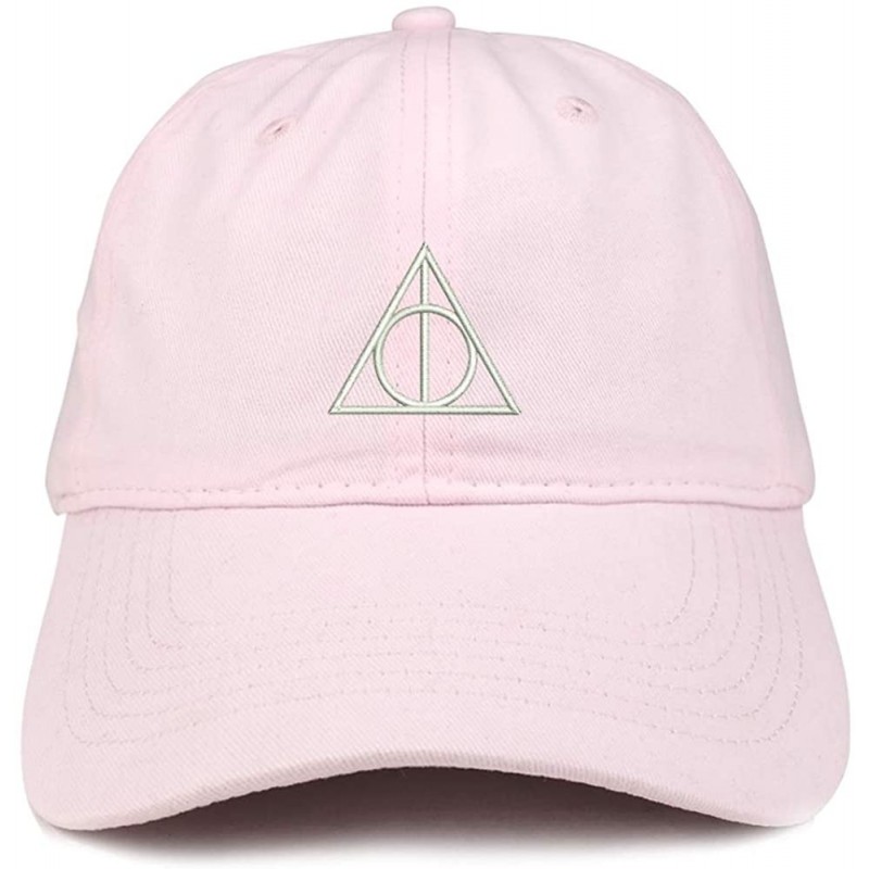 Baseball Caps Deathly Hallows Magic Logo Embroidered Soft Crown 100% Brushed Cotton Cap - Lt-pink - CG18SQD63HE $24.37