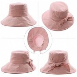 Sun Hats Collapsible Sun Hat Womens Bucket Protection Summer UPF 50 String Hiking Fishing Pink - CO18RMW2R9Z $22.73
