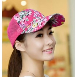 Baseball Caps Adjustable Floral Trucker Snapback Cap Snapback Baseball Cap Hat for Women Girls with Stylus - Hot Pink - CG11A...