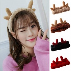 Headbands Christmas Deer Horns Shape Headband Women Makeup Shower Face Washing Elastic Hairband - CP18HY9YCIO $10.86