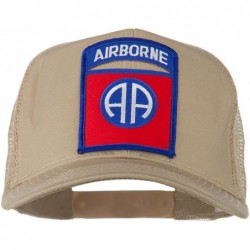 Baseball Caps 82nd Airborne Military Patched Mesh Cap - Khaki - C011Q3SP4VF $30.66