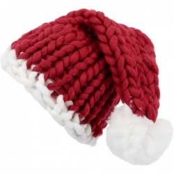 Skullies & Beanies Christmas Warm Chunky Slouchy Knit Beanie Santa Hat - Red-unisexual Adult - CK186AMI0Y3 $18.34