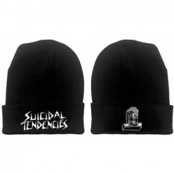 Skullies & Beanies Suicidal Tendencies Suicidal Logo Beanie Knit Hat Cap - C117YXCWY8G $42.76