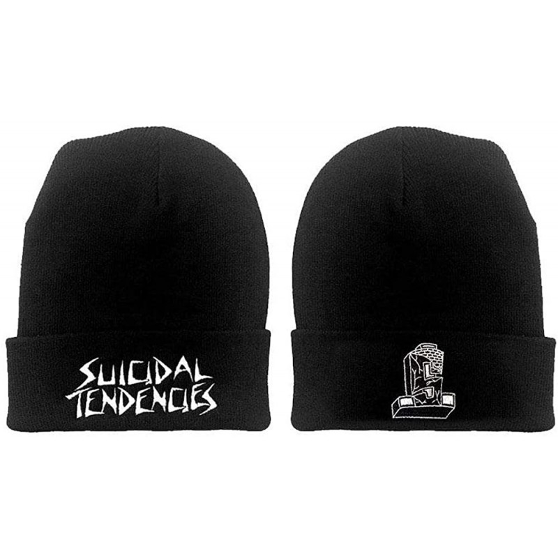 Skullies & Beanies Suicidal Tendencies Suicidal Logo Beanie Knit Hat Cap - C117YXCWY8G $33.38