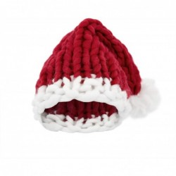 Skullies & Beanies Christmas Warm Chunky Slouchy Knit Beanie Santa Hat - Red-unisexual Adult - CK186AMI0Y3 $18.34