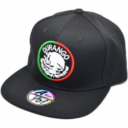Baseball Caps AblessYo Mexico City Embroidered Hecho EN Snapback Flat Cap Baseball Hat AYO1085 - Durango - C318C366DL3 $21.88