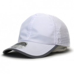 Baseball Caps Plain Pro Cool Mesh Low Profile Adjustable Baseball Cap - Reflective White - C318ERKSSSD $29.45