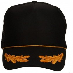 Baseball Caps Oak Leaves Foam Mesh Cap-Black Gold - Black - CH111GHV7I7 $24.56