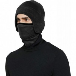 Skullies & Beanies Fleece 2 in 1 Hat/Headwear-Winter Warm Earflap Skull Mask Cap Outdoor Sports Ski Beanie for Men&Women - CU...