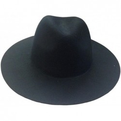 Fedoras Men's Wool Felt Hat Black - CM11QBG1UAR $23.98