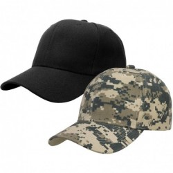 Baseball Caps 2pcs Baseball Cap for Men Women Adjustable Size Perfect for Outdoor Activities - Black/Digital - CK195COHK9W $2...