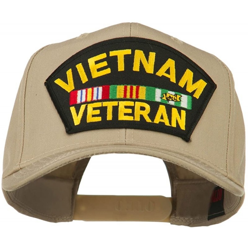 Baseball Caps Vietnam Veteran Patched High Profile Cap - Khaki - CL11ND5K173 $31.89