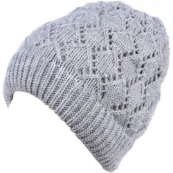 Skullies & Beanies Womens Winter Knit Beanie Hat Plush Fleece Lined - 507grey - CV18ZAT3W3S $43.97