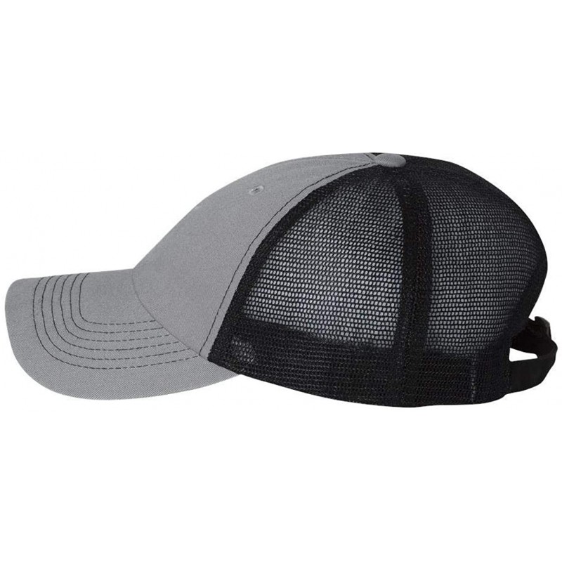 Baseball Caps Headwear 3100 Contrast Stitch Mesh Cap - Grey/Black - CA118D1IFM5 $12.67